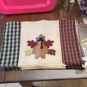 Festive Turkey Placemats Set Of 12 NEW